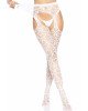 Leg Avenue Heart net suspender hose OS White Leg Avenue Heart net suspender hose OS White