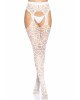 Leg Avenue Heart net suspender hose OS White Leg Avenue Heart net suspender hose OS White