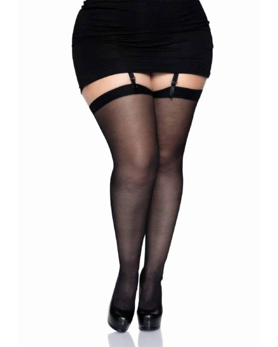 Leg Avenue Sheer backseam stockings + PLUS SI Black Leg Avenue Sheer backseam stockings + PLUS SI Black