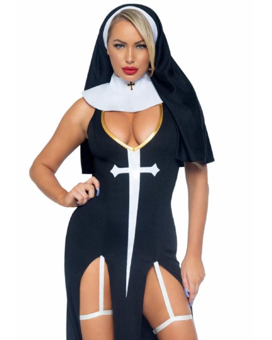 Leg Avenue Sultry Sinner L Black/White