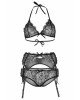 Leg Avenue Bra top, panty & garterbelt L Black