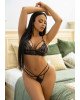 Leg Avenue Strappy bralette and g-string L Black