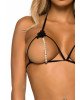 Leg Avenue Open cup bra and pearl panty OS Black Leg Avenue Open cup bra and pearl panty OS Black