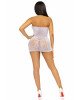 Сукня-сітка зі стразами Leg Avenue Rhinestone halter mini dress White, відкрита спина, one size