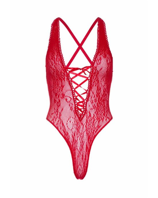 Leg Avenue Floral lace thong teddy OS Red Leg Avenue Floral lace thong teddy OS Red