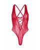 Leg Avenue Floral lace thong teddy OS Red Leg Avenue Floral lace thong teddy OS Red
