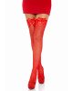 Leg Avenue Fishnet Thigh Highs With Bow OS Red