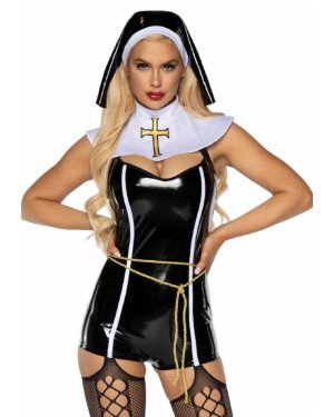 Leg Avenue Vinyl Sinful Sister S Black