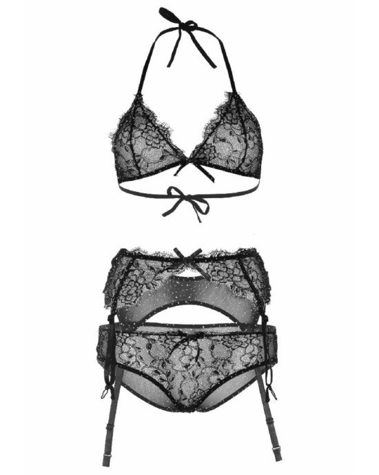 Leg Avenue Bra top, panty & garterbelt M Black Leg Avenue Bra top, panty & garterbelt M Black