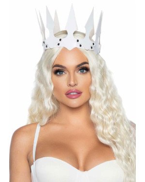 Leg Avenue Faux leather spiked crown White Leg Avenue Faux leather spiked crown White