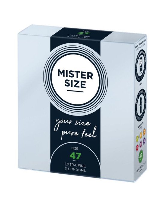 Презервативи Mister Size - pure feel - 47 (3 condoms), товщина 0,05 мм Презервативи Mister Size - pure feel - 47 (3 condoms), товщина 0,05 мм