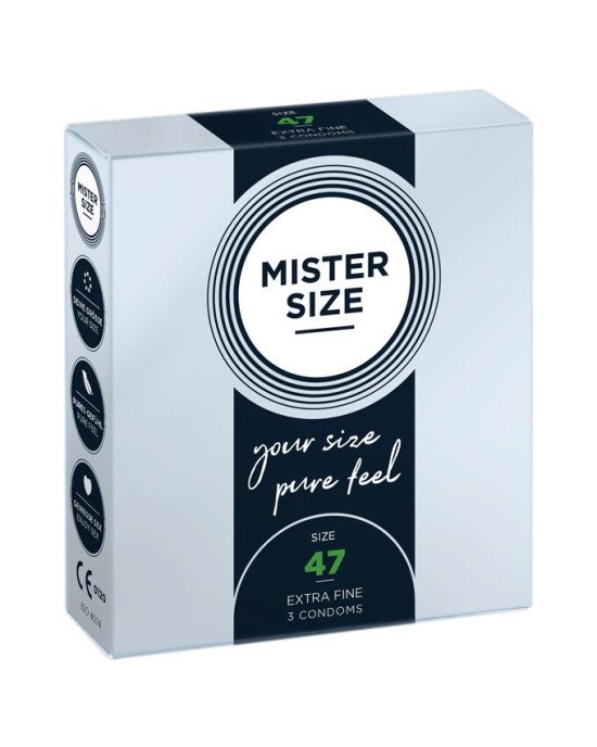 Презервативи Mister Size - pure feel - 47 (3 condoms), товщина 0,05 мм Презервативи Mister Size - pure feel - 47 (3 condoms), товщина 0,05 мм
