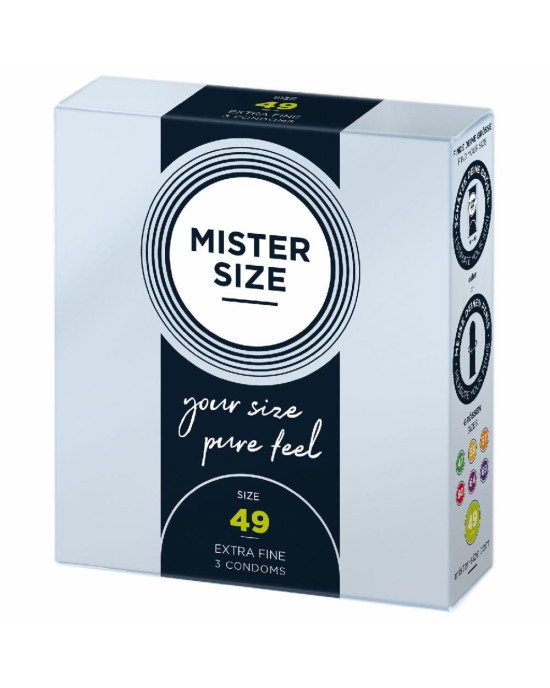 Презервативи Mister Size - pure feel - 49 (3 condoms), товщина 0,05 мм Презервативи Mister Size - pure feel - 49 (3 condoms), товщина 0,05 мм