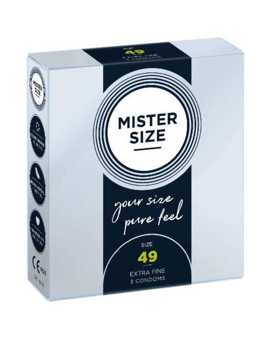 Презервативи Mister Size - pure feel - 49 (3 condoms), товщина 0,05 мм Презервативи Mister Size - pure feel - 49 (3 condoms), товщина 0,05 мм