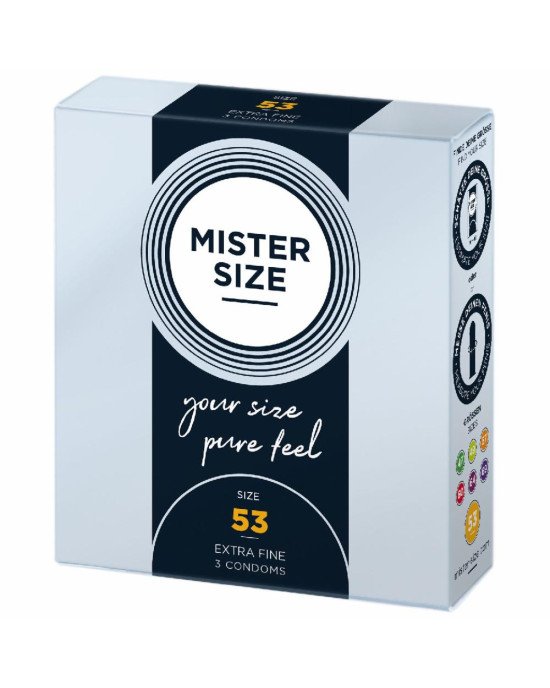 Презервативи Mister Size - pure feel - 53 (3 condoms), товщина 0,05 мм Презервативи Mister Size - pure feel - 53 (3 condoms), товщина 0,05 мм