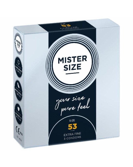 Презервативи Mister Size - pure feel - 53 (3 condoms), товщина 0,05 мм Презервативи Mister Size - pure feel - 53 (3 condoms), товщина 0,05 мм