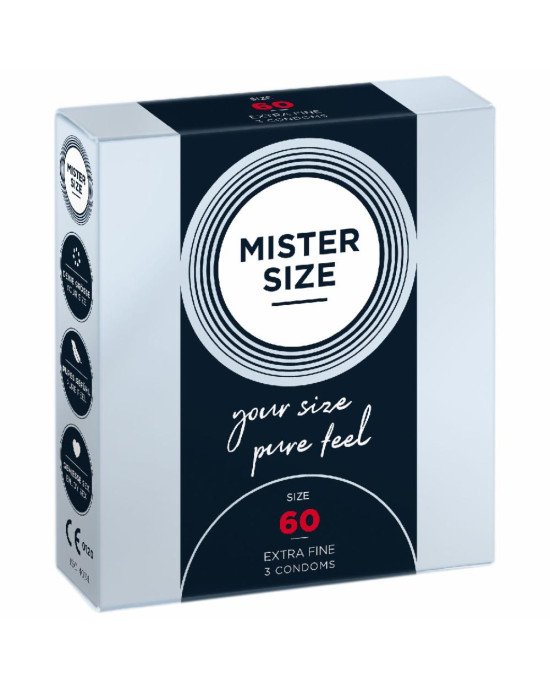 Презервативи Mister Size - pure feel - 60 (3 condoms), товщина 0,05 мм Презервативи Mister Size - pure feel - 60 (3 condoms), товщина 0,05 мм