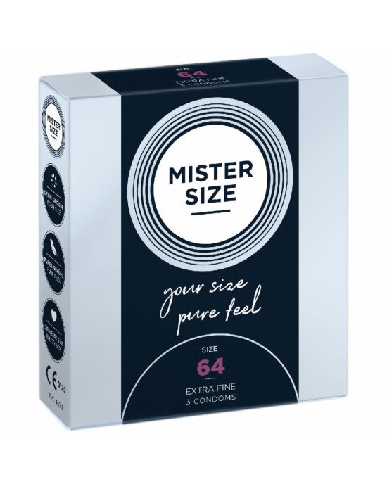 Презервативи Mister Size - pure feel - 64 (3 condoms), товщина 0,05 мм Презервативи Mister Size - pure feel - 64 (3 condoms), товщина 0,05 мм