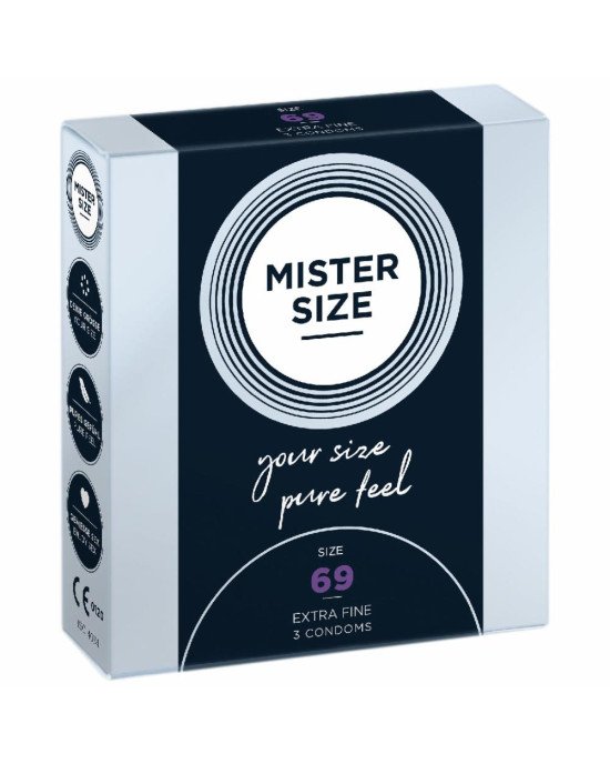 Презервативи Mister Size - pure feel - 69 (3 condoms), товщина 0,05 мм Презервативи Mister Size - pure feel - 69 (3 condoms), товщина 0,05 мм