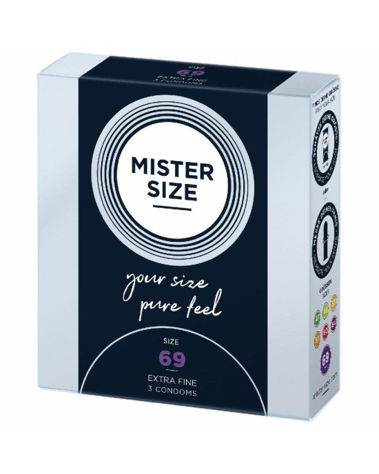 Презервативи Mister Size - pure feel - 69 (3 condoms), товщина 0,05 мм Презервативи Mister Size - pure feel - 69 (3 condoms), товщина 0,05 мм