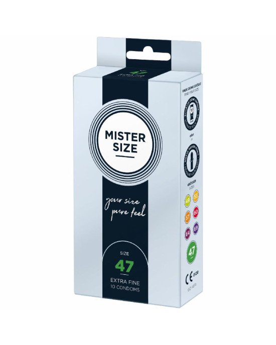 Презервативи Mister Size - pure feel - 47 (10 condoms), товщина 0,05 мм Презервативи Mister Size - pure feel - 47 (10 condoms), товщина 0,05 мм