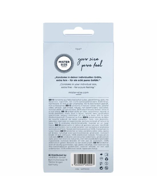 Презервативи Mister Size - pure feel - 47 (10 condoms), товщина 0,05 мм Презервативи Mister Size - pure feel - 47 (10 condoms), товщина 0,05 мм