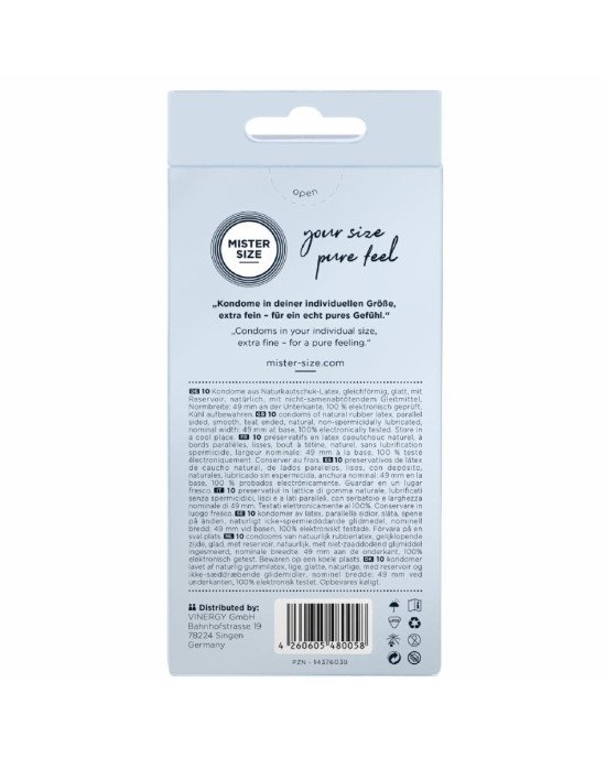 Презервативи Mister Size - pure feel - 49 (10 condoms), товщина 0,05 мм Презервативи Mister Size - pure feel - 49 (10 condoms), товщина 0,05 мм
