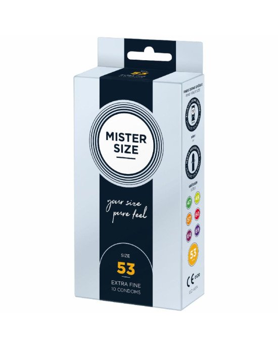 Презервативи Mister Size - pure feel - 53 (10 condoms), товщина 0,05 мм Презервативи Mister Size - pure feel - 53 (10 condoms), товщина 0,05 мм