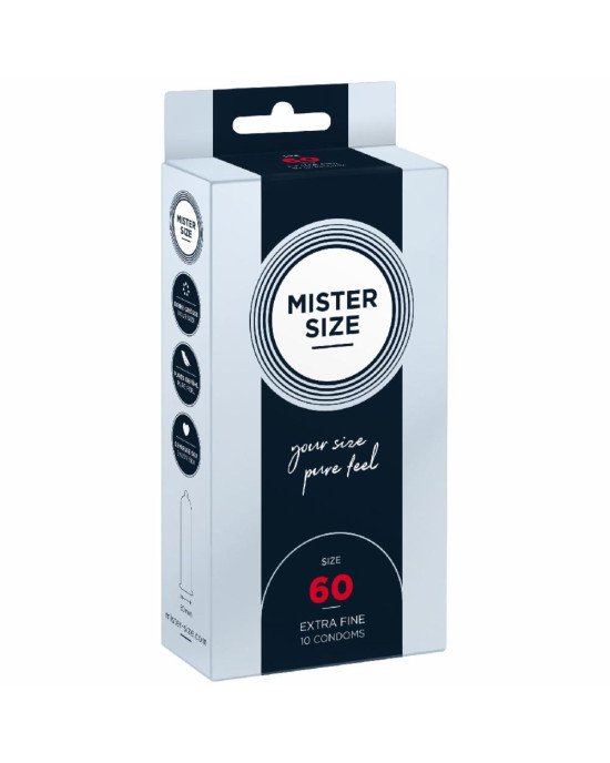 Презервативи Mister Size - pure feel - 60 (10 condoms), товщина 0,05 мм Презервативи Mister Size - pure feel - 60 (10 condoms), товщина 0,05 мм