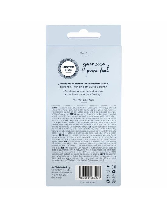 Презервативи Mister Size - pure feel - 69 (10 condoms), товщина 0,05 мм Презервативи Mister Size - pure feel - 69 (10 condoms), товщина 0,05 мм