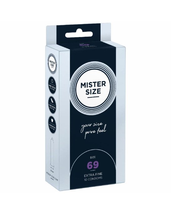 Презервативи Mister Size - pure feel - 69 (10 condoms), товщина 0,05 мм Презервативи Mister Size - pure feel - 69 (10 condoms), товщина 0,05 мм