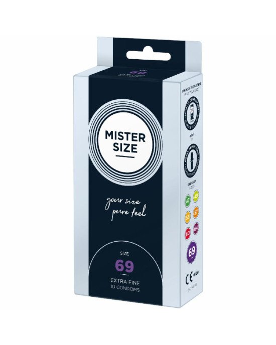 Презервативи Mister Size - pure feel - 69 (10 condoms), товщина 0,05 мм Презервативи Mister Size - pure feel - 69 (10 condoms), товщина 0,05 мм