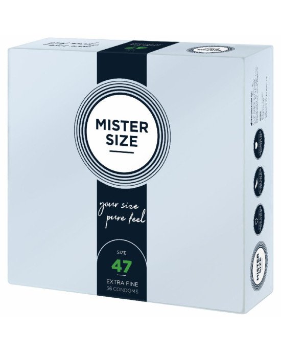 Презервативи Mister Size - pure feel - 47 (36 condoms), товщина 0,05 мм Презервативи Mister Size - pure feel - 47 (36 condoms), товщина 0,05 мм