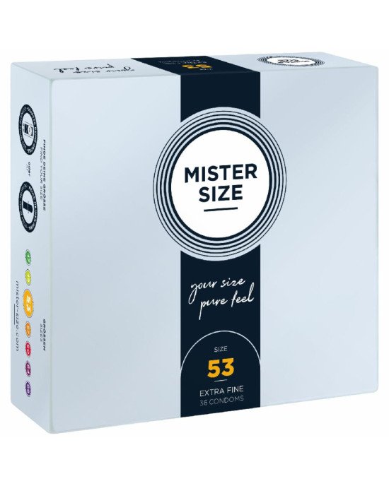 Презервативи Mister Size - pure feel - 53 (36 condoms), товщина 0,05 мм Презервативи Mister Size - pure feel - 53 (36 condoms), товщина 0,05 мм