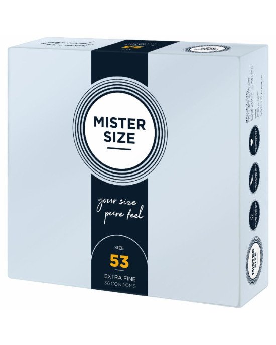 Презервативи Mister Size - pure feel - 53 (36 condoms), товщина 0,05 мм Презервативи Mister Size - pure feel - 53 (36 condoms), товщина 0,05 мм