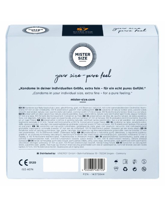 Презервативи Mister Size - pure feel - 57 (36 condoms), товщина 0,05 мм Презервативи Mister Size - pure feel - 57 (36 condoms), товщина 0,05 мм