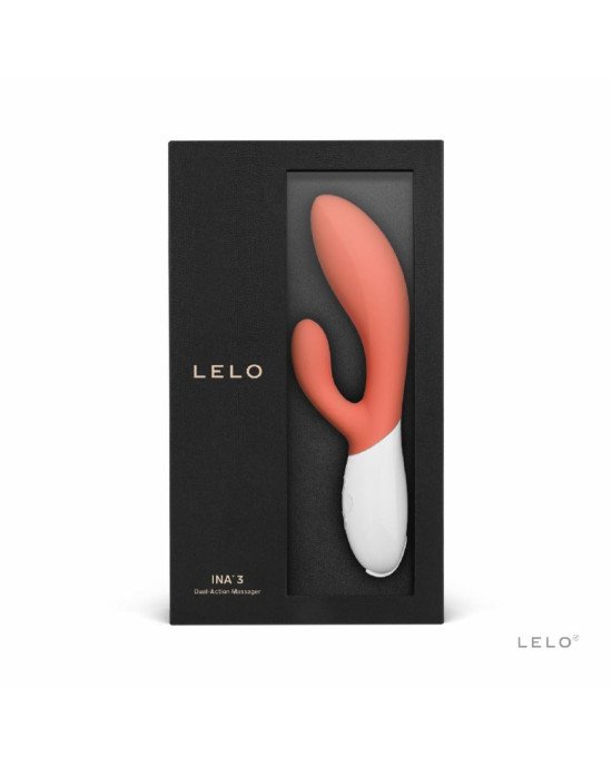 Вібратор-кролик LELO Ina 3 Coral, 10 режимів вібрації, потужний мотор Вібратор-кролик LELO Ina 3 Coral, 10 режимів вібрації, потужний мотор