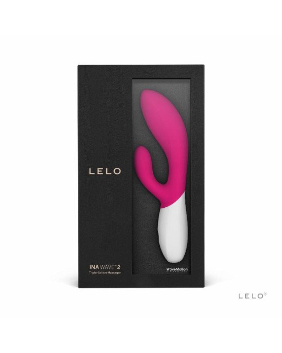 Вібратор-кролик LELO Ina Wave 2 Cerise, манливий рух стовбура + вібрації Вібратор-кролик LELO Ina Wave 2 Cerise, манливий рух стовбура + вібрації