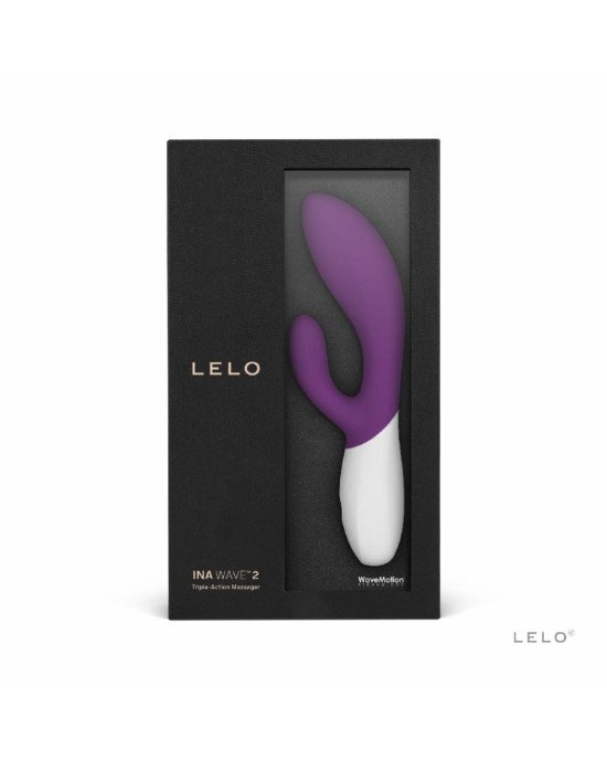 Вібратор-кролик LELO Ina Wave 2 Plum, манливий рух стовбура + вібрації Вібратор-кролик LELO Ina Wave 2 Plum, манливий рух стовбура + вібрації