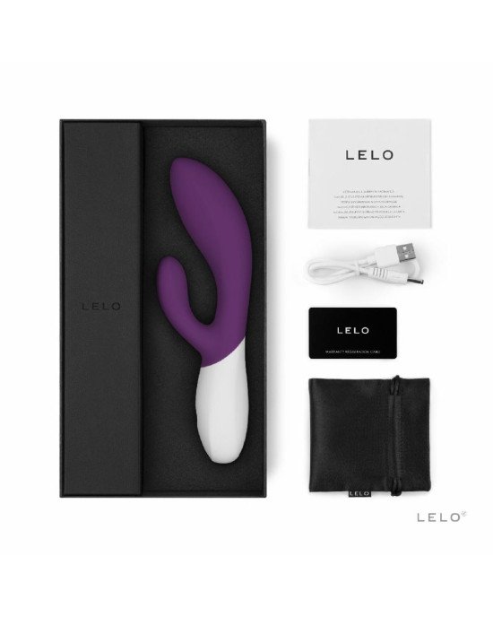 Вібратор-кролик LELO Ina Wave 2 Plum, манливий рух стовбура + вібрації Вібратор-кролик LELO Ina Wave 2 Plum, манливий рух стовбура + вібрації