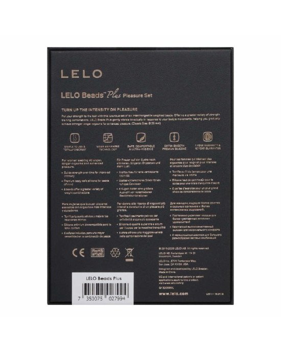 Набір вагінальних кульок LELO Beads Plus, діаметр 3,5 см, змінне навантаження 2х28, 2х37 та 2х60 г Набір вагінальних кульок LELO Beads Plus, діаметр 3,5 см, змінне навантаження 2х28, 2х37 та 2х60 г