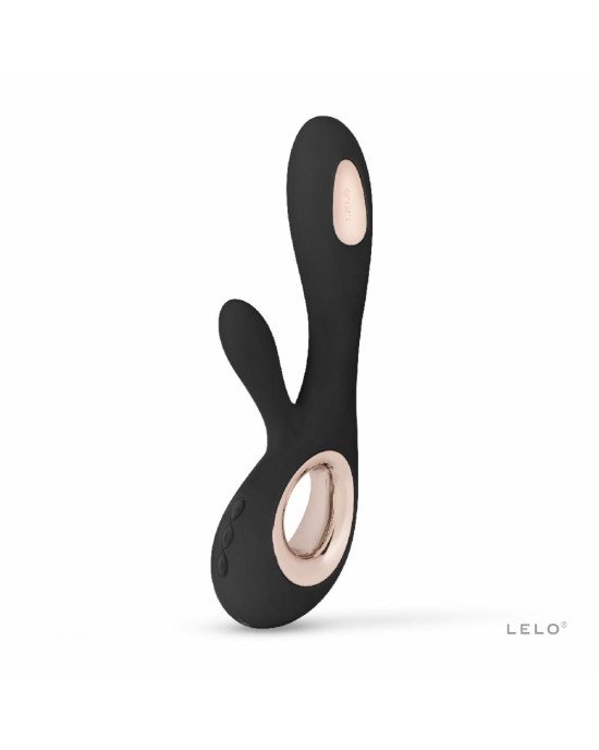 Вібратор-кролик LELO Soraya Wave Black, манливі рухи стовбура Вібратор-кролик LELO Soraya Wave Black, манливі рухи стовбура