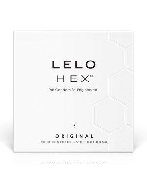 Презервативи LELO HEX Condoms Original 3 Pack, тонкі та суперміцні