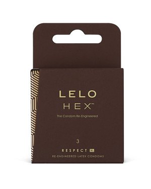 Презервативи LELO HEX Condoms Respect XL 3 Pack, тонкі та суперміцні, збільшений розмір Презервативи LELO HEX Condoms Respect XL 3 Pack, тонкі та суперміцні, збільшений розмір