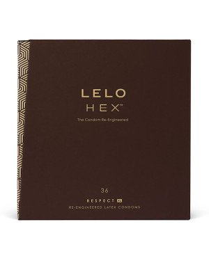 Презервативи LELO HEX Condoms Respect XL 36 Pack, тонкі та суперміцні, збільшений розмір Презервативи LELO HEX Condoms Respect XL 36 Pack, тонкі та суперміцні, збільшений розмір