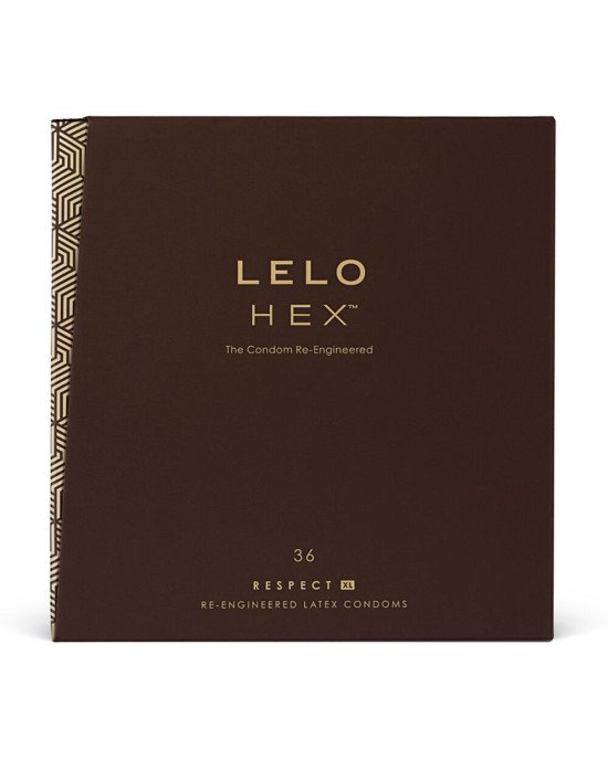 Презервативи LELO HEX Condoms Respect XL 36 Pack, тонкі та суперміцні, збільшений розмір Презервативи LELO HEX Condoms Respect XL 36 Pack, тонкі та суперміцні, збільшений розмір