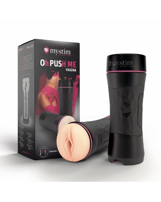 Мастурбатор-вагіна Mystim O(h) PUSH ME Vagina, можна стискати та регулювати вакуум