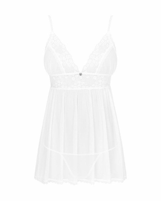 Пеньюар і трусики Obsessive Heavenlly babydoll & thong XL/2XL Пеньюар і трусики Obsessive Heavenlly babydoll & thong XL/2XL