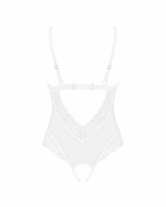 Еротичне напівпрозоре боді Obsessive Heavenlly crotchless teddy XS/S, з доступом