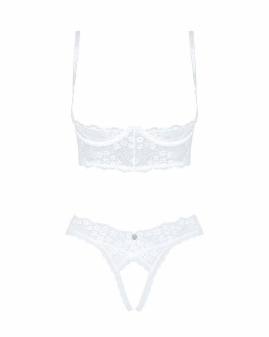 Еротичний комплект Obsessive Heavenlly 2-pcs cupless set XL/2XL, відкриті груди, з доступом Еротичний комплект Obsessive Heavenlly 2-pcs cupless set XL/2XL, відкриті груди, з доступом
